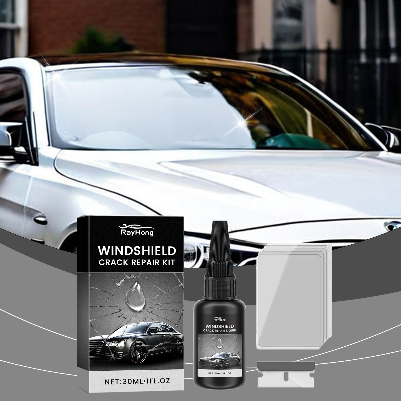 Liquid Uv Glue Kit - Windschutzscheiben-Reparaturkleber – Klebstoff zur Reparatur von