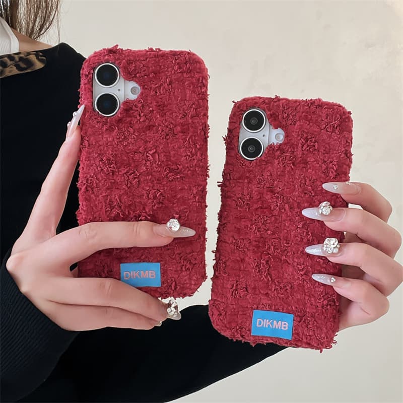Apple Iphone 15 Pro Max - Angora-rote, flauschige Handyhülle für iPhone 18